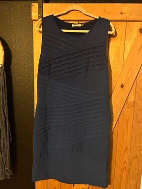 Calvin Klein Cobalt Blue Ribbed  Midi Dress